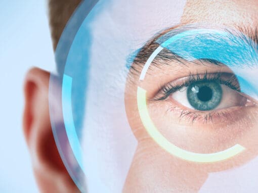 Eye with digital overlay illustration for determining if patient is good candidate for LASIK eye surgery in Pittsburgh.