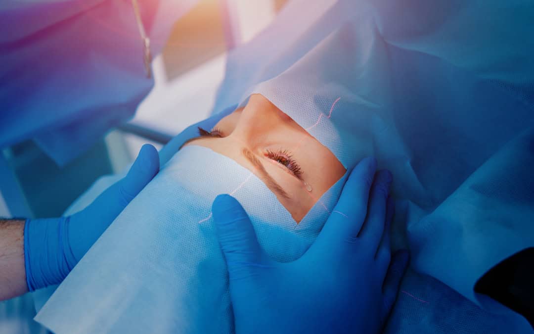 A patient is prepared for laser eye surgery at Chang Eye Group in Pittsburgh.